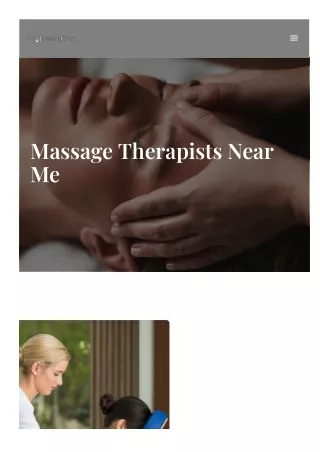 Massage Therapists Near Me