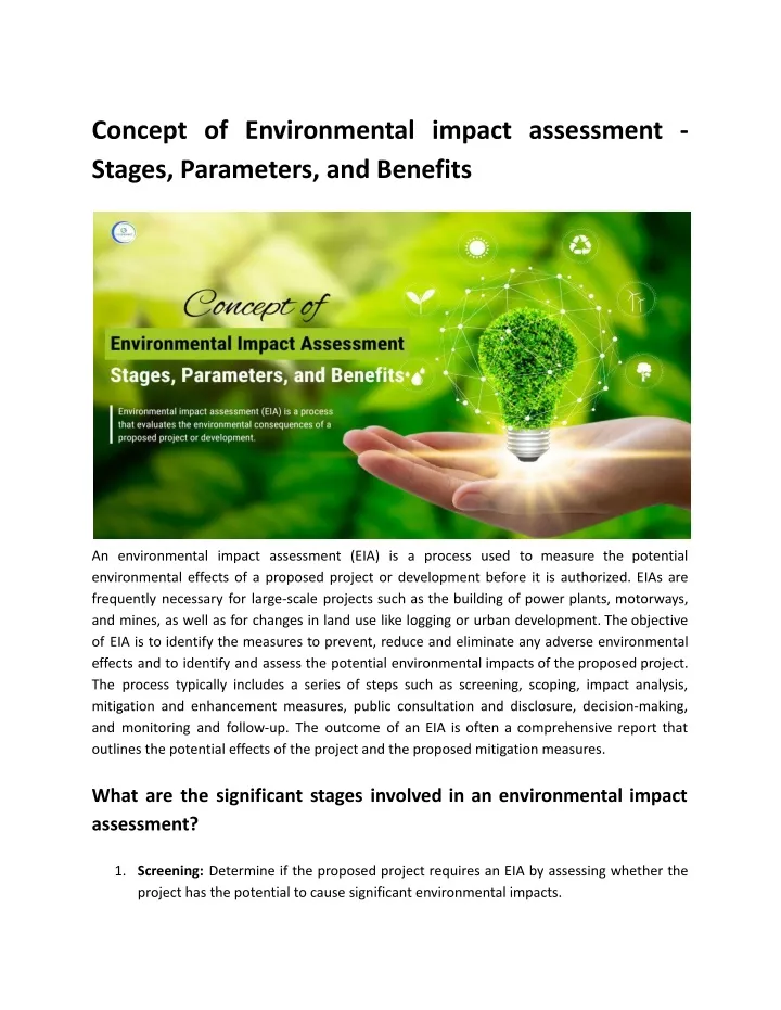 concept of environmental impact assessment stages
