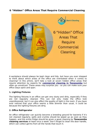 6 “Hidden” Office Areas That Require Commercial Cleaning