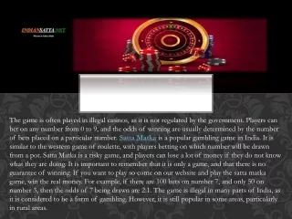 the game is often played in illegal casinos