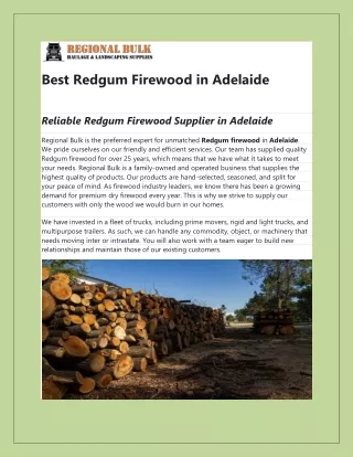 Best Redgum Firewood in Adelaide