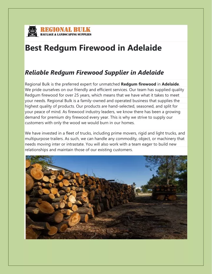 best redgum firewood in adelaide