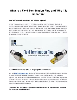 what is a field termination plug