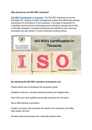 iso 9001 certification in tanzania (pdf)