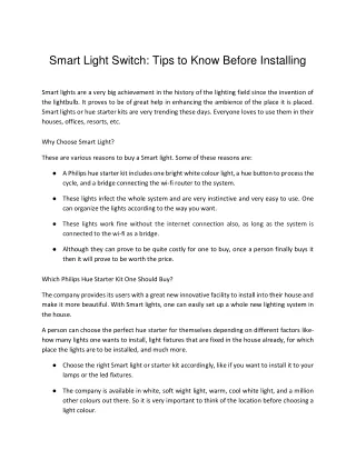 smart light switch tips to know before installing
