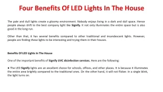 four benefits of led lights in the house