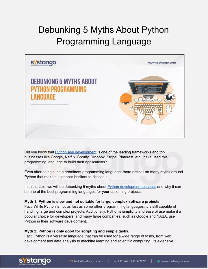 debunking 5 myths about python programming