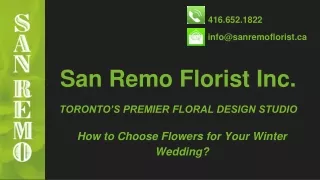 Winter Wedding flowers & Arrangement Guide_ San Remo Florists