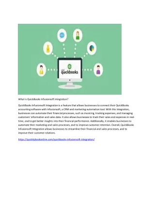 what is quickbooks infusionsoft integration