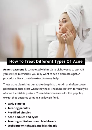 how to treat different types of acne