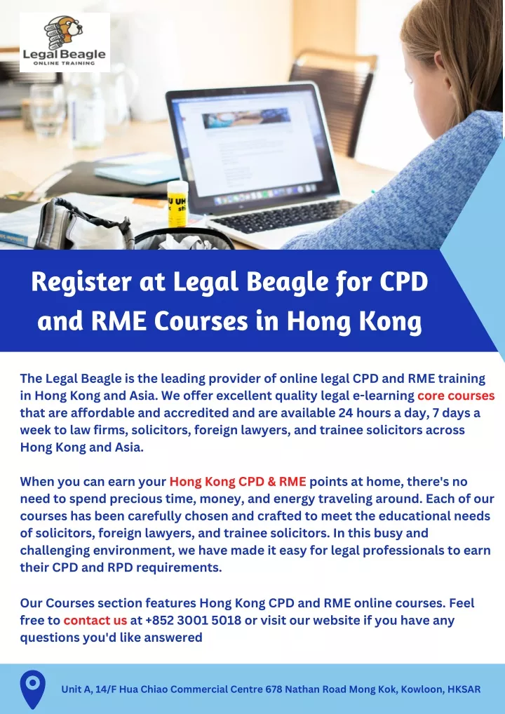 register at legal beagle for cpd and rme courses