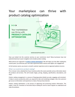 your product catalog optimization
