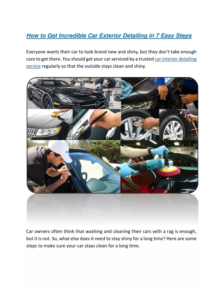 how to get incredible car exterior detailing