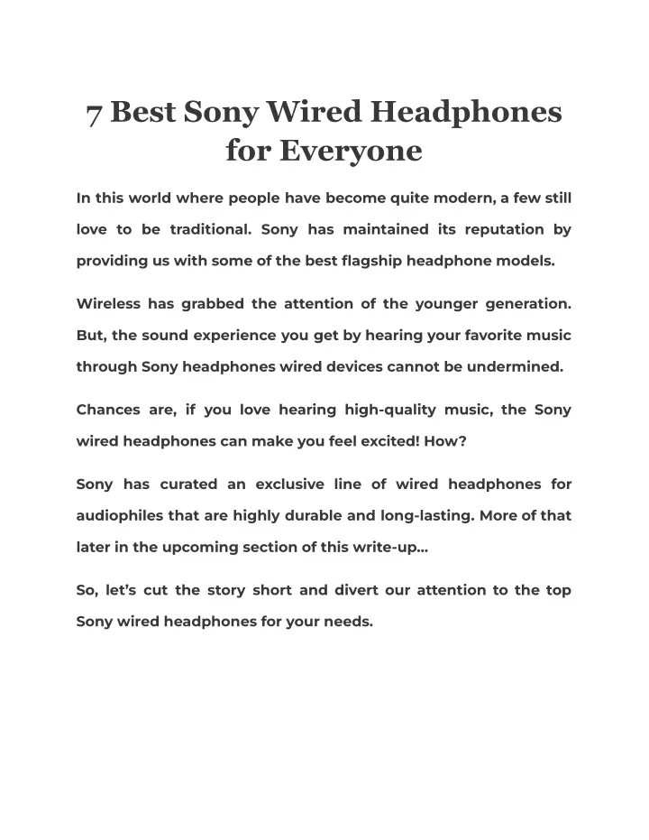 7 best sony wired headphones for everyone