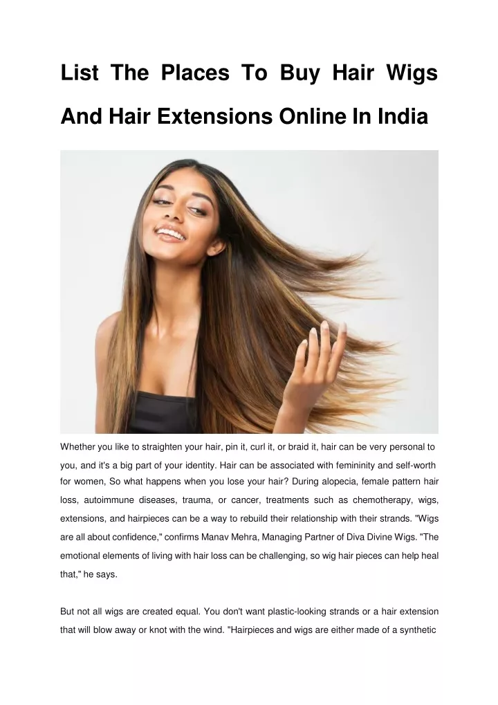 list t h e places to buy h air wigs and hair extensions online in india