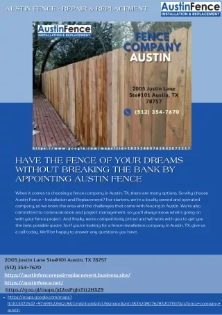 austin fence repair replacement austin fence