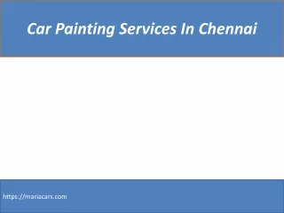 Car Painting Services In Chennai