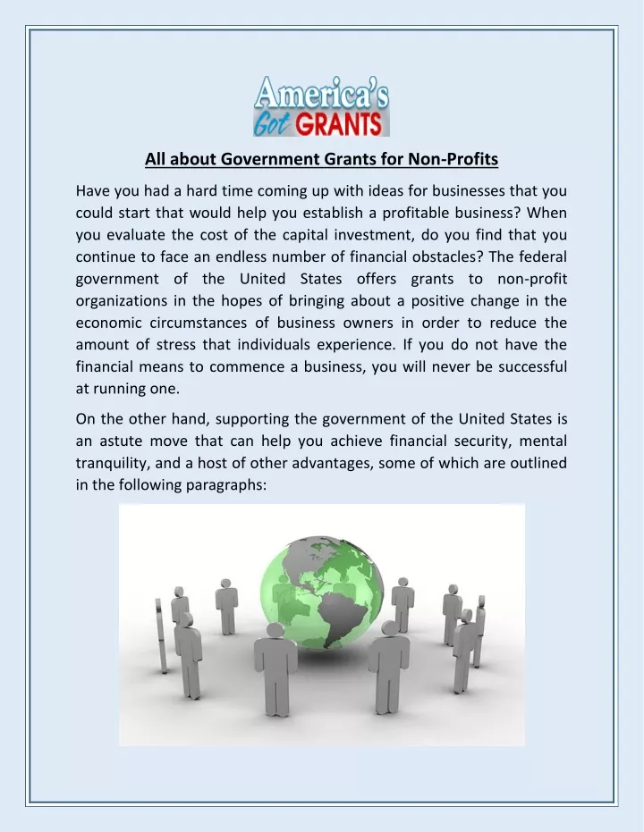 all about government grants for non profits