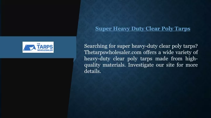 super heavy duty clear poly tarps