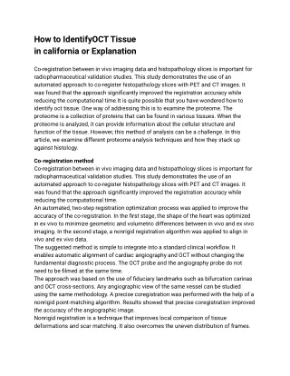 How to Identify OCT Tissue in california or Explanation