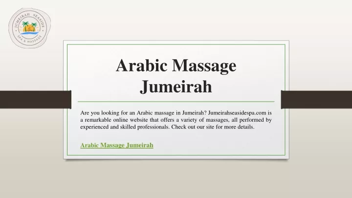 arabic massage jumeirah