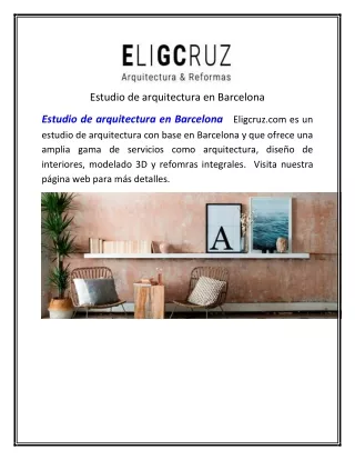 estudio de arquitectura en barcelona