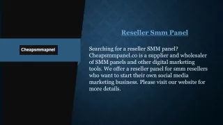 Reseller Smm Panel | Cheapsmmpanel.co