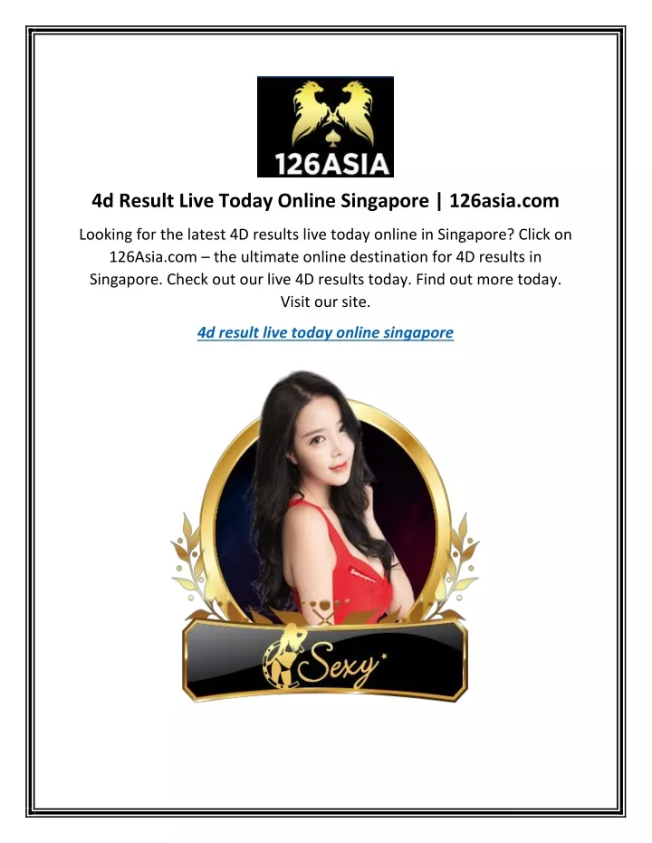 4d result live today online singapore 126asia com