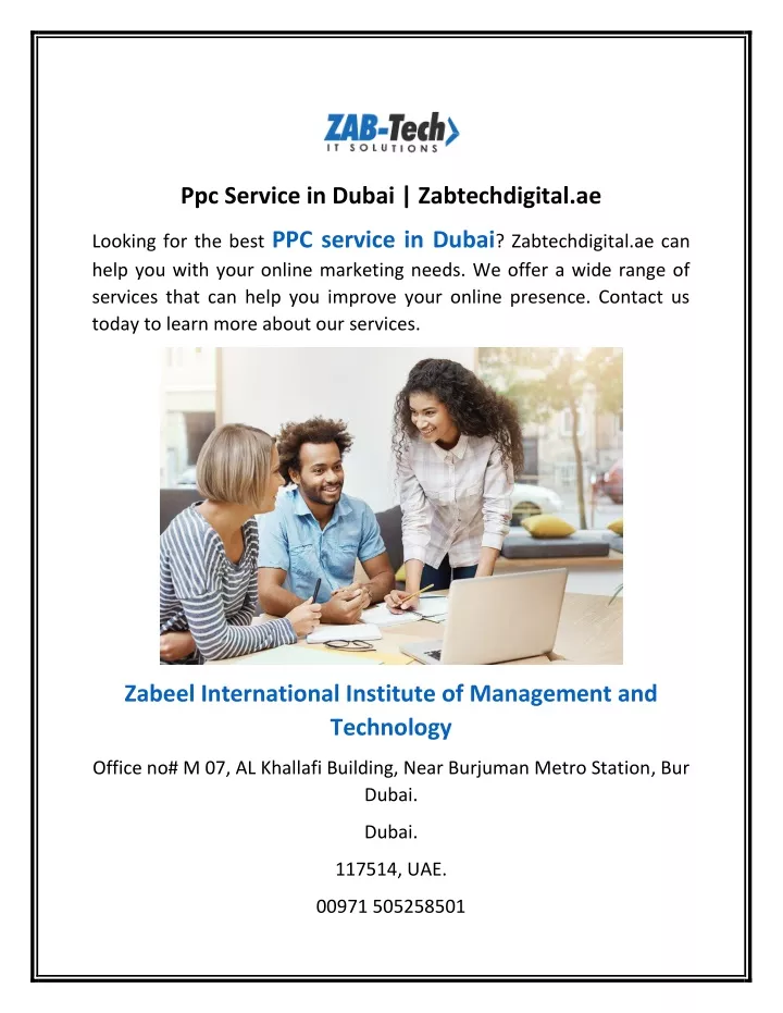 ppc service in dubai zabtechdigital ae