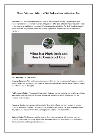 morne patterson what is a pitch deck