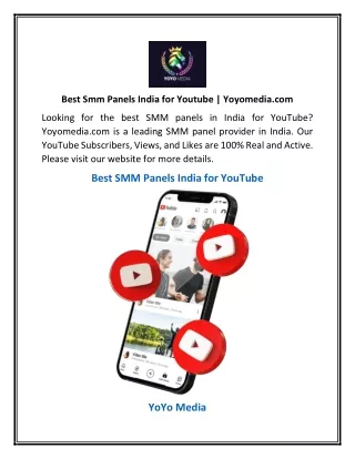 Best Smm Panels India for Youtube | Yoyomedia.com