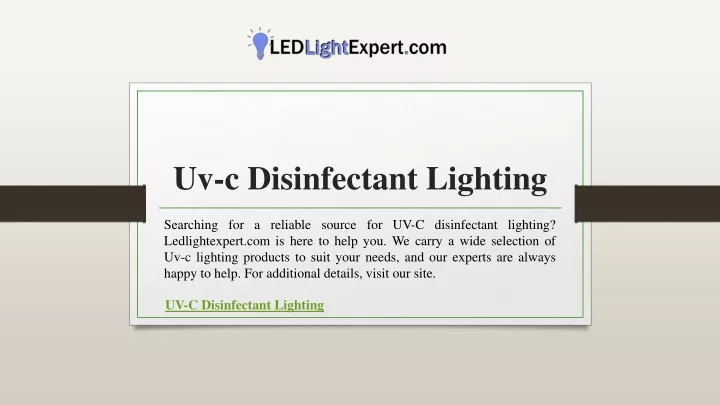 uv c disinfectant lighting