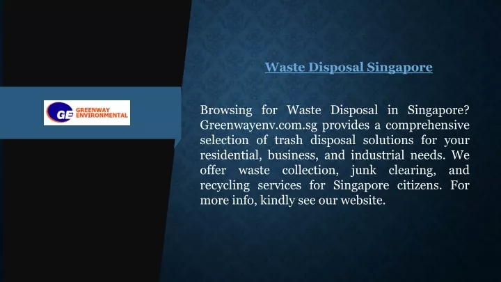 waste disposal singapore