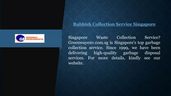 rubbish collection service singapore