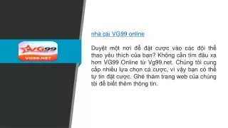nhà cái VG99 online