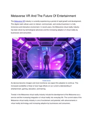 Metaverse VR And The Future Of Entertainment