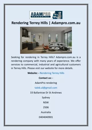 rendering terrey hills adampro com au