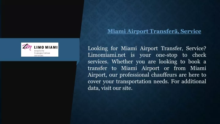 miami airport transfer service