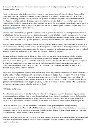 El mejor sitio donde encontrar cursos de Excel gratis, desvelamos para ti TeForm