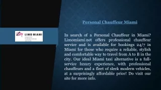 personal chauffeur miami