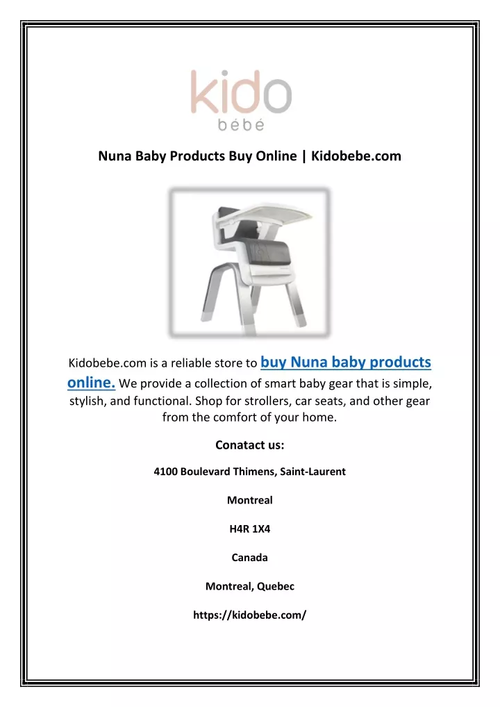 nuna baby products buy online kidobebe com