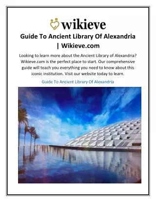 Guide To Ancient Library Of Alexandria  Wikieve.com