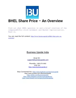 BHEL Share Price An Overview