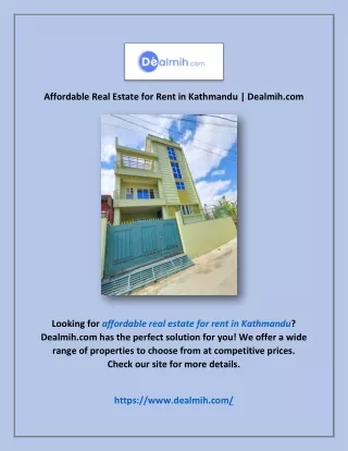 Affordable Real Estate for Rent in Kathmandu | Dealmih.com