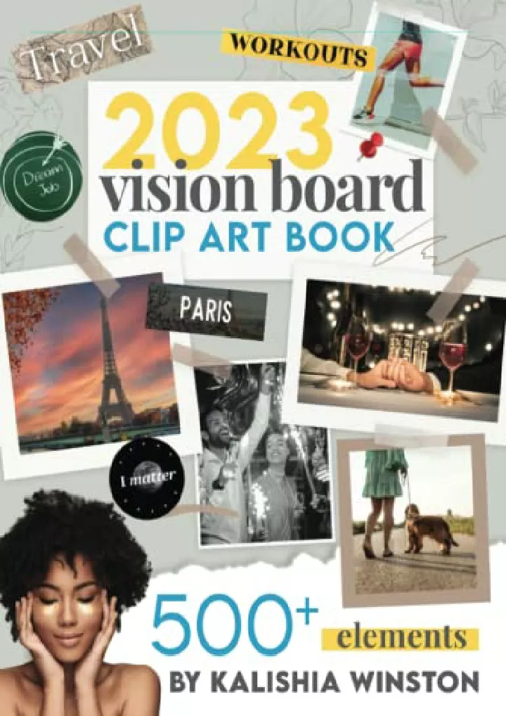 2023 vision board clip art book design your dream