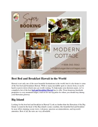 Best Bed and Breakfast Hawaii in the World