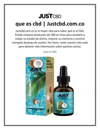 que es cbd  Justcbd.com.co