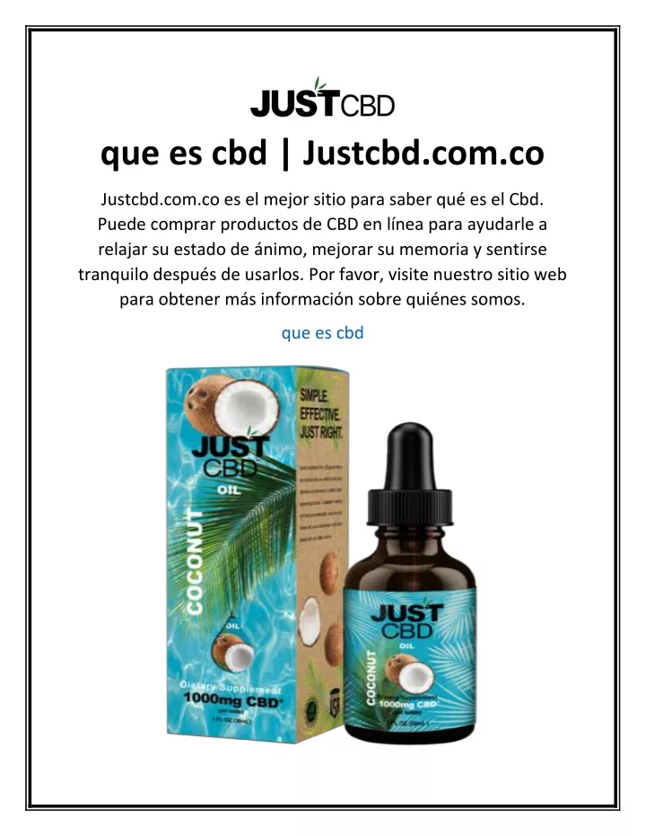 que es cbd justcbd com co