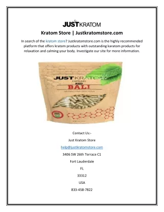 Kratom Store  Justkratomstore.com