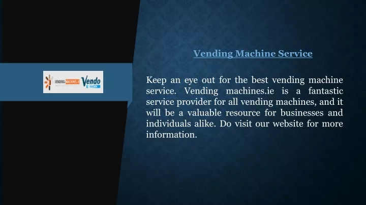 vending machine service